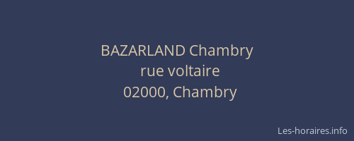 BAZARLAND Chambry