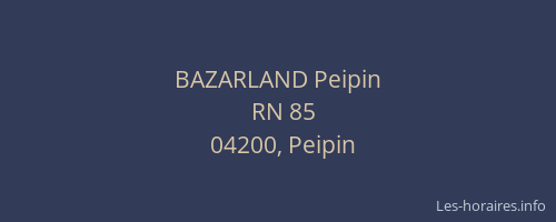 BAZARLAND Peipin