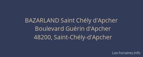 BAZARLAND Saint Chély d'Apcher