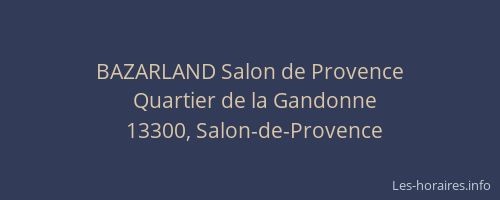 BAZARLAND Salon de Provence