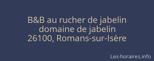 B&B au rucher de jabelin