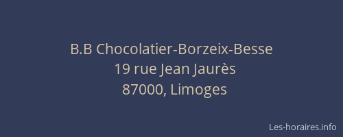 B.B Chocolatier-Borzeix-Besse