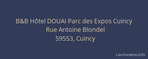 B&B Hôtel DOUAI Parc des Expos Cuincy