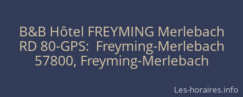 B&B Hôtel FREYMING Merlebach