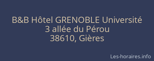 B&B Hôtel GRENOBLE Université