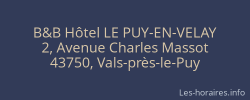 B&B Hôtel LE PUY-EN-VELAY