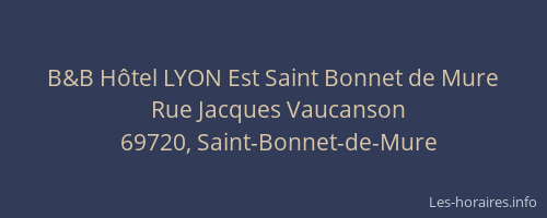 B&B Hôtel LYON Est Saint Bonnet de Mure