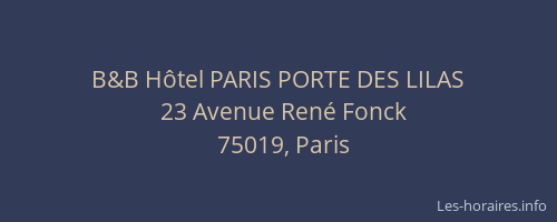 B&B Hôtel PARIS PORTE DES LILAS