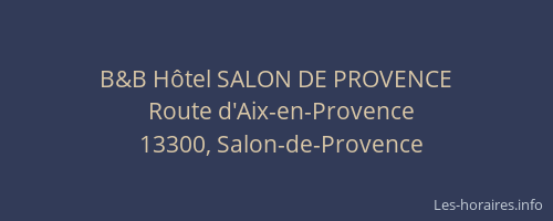 B&B Hôtel SALON DE PROVENCE