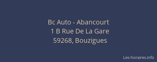 Bc Auto - Abancourt