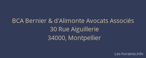 BCA Bernier & d'Alimonte Avocats Associés