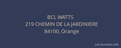 BCL WATTS