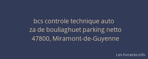 bcs controle technique auto
