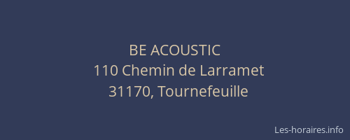 BE ACOUSTIC