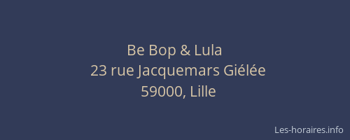 Be Bop & Lula