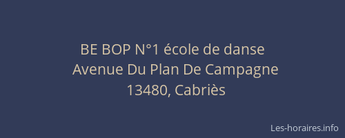 BE BOP N°1 école de danse