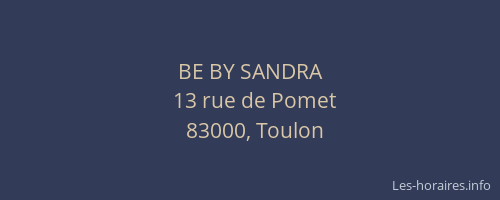 BE BY SANDRA