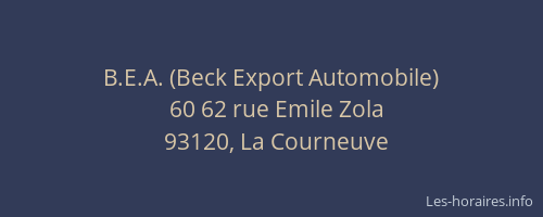 B.E.A. (Beck Export Automobile)