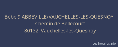 B&eacute;b&eacute; 9 ABBEVILLE/VAUCHELLES-LES-QUESNOY