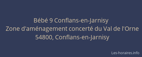Bébé 9 Conflans-en-Jarnisy