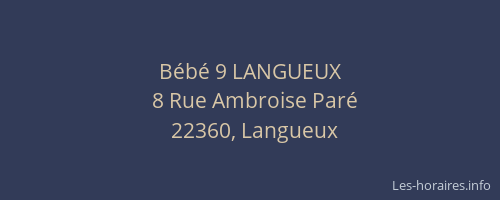 B&eacute;b&eacute; 9 LANGUEUX