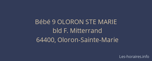 B&eacute;b&eacute; 9 OLORON STE MARIE