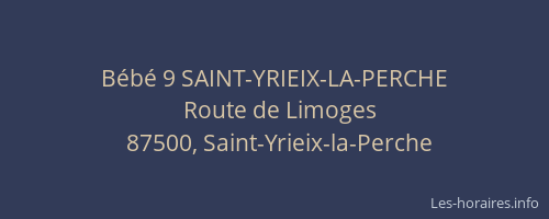 B&eacute;b&eacute; 9 SAINT-YRIEIX-LA-PERCHE