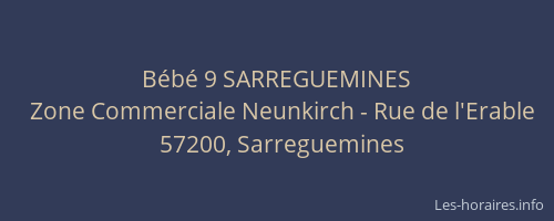 B&eacute;b&eacute; 9 SARREGUEMINES