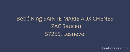 B&eacute;b&eacute; King SAINTE MARIE AUX CHENES