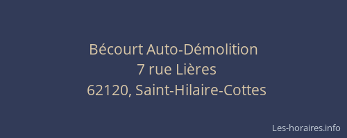 B&eacute;court Auto-D&eacute;molition
