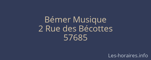 B&eacute;mer Musique