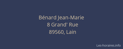 B&eacute;nard Jean-Marie