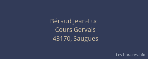 B&eacute;raud Jean-Luc