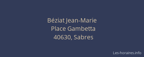 B&eacute;ziat Jean-Marie