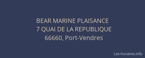 BEAR MARINE PLAISANCE