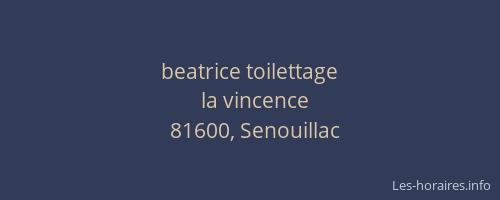 beatrice toilettage