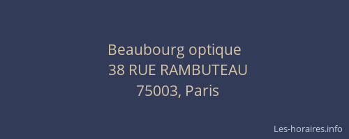Beaubourg optique