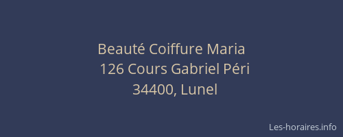 Beauté Coiffure Maria