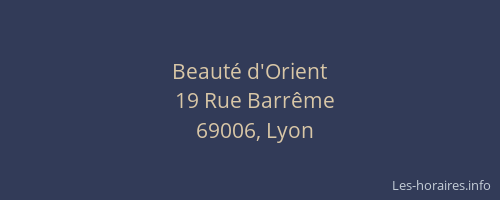 Beauté d'Orient