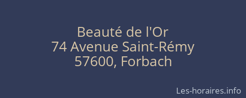 Beauté de l'Or
