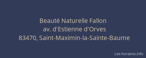 Beauté Naturelle Fallon