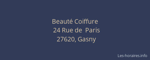 Beaut&eacute; Coiffure