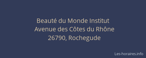 Beaut&eacute; du Monde Institut