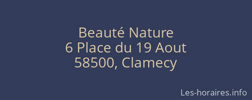 Beaut&eacute; Nature