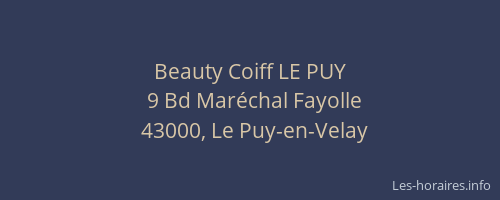 Beauty Coiff LE PUY