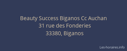 Beauty Success Biganos Cc Auchan
