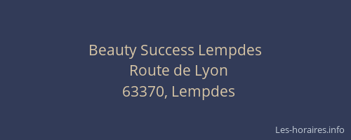 Beauty Success Lempdes