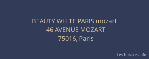 BEAUTY WHITE PARIS mozart