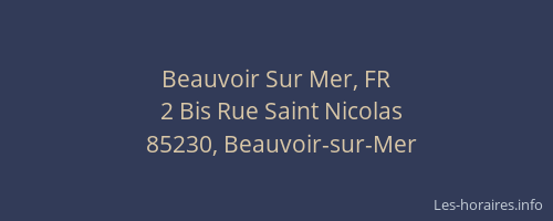Beauvoir Sur Mer, FR