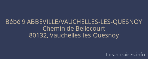 Bébé 9 ABBEVILLE/VAUCHELLES-LES-QUESNOY